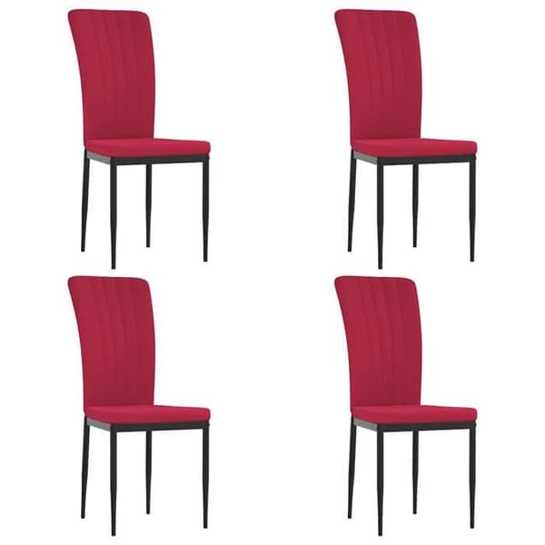 Maison Exclusive - Matstolar set om 4 Röd vinröd Sammet