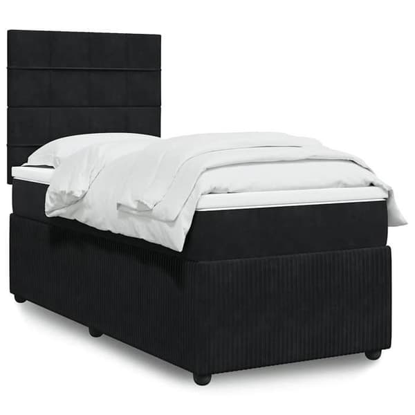 Maison Exclusive - Sänkyosa lammella ja musta patja 90x200 cm sametti