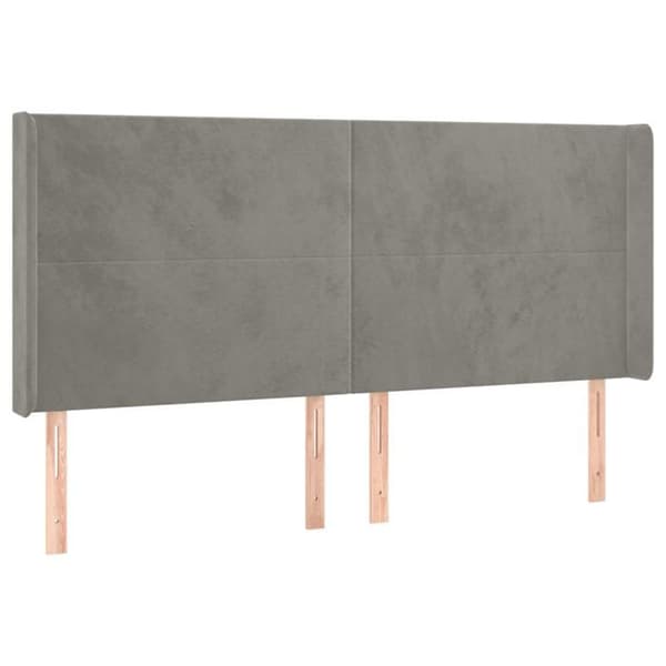 Maison Exclusive - LED-päätyharso Vaaleanharmaa 203x16x118/128 cm Sametti ljusgrått