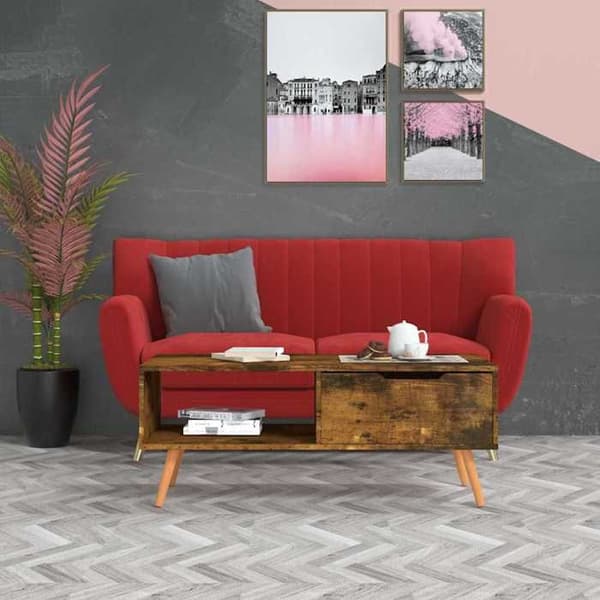 Bord - EKSKLUSIV HUS - Røget eg - 100 x 49,5 x 43 cm - Ingeniørtræ - Rektangulær Rökt ek