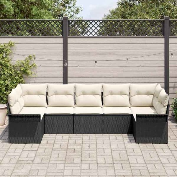 Maison Exclusive - 7 pc have-sofa sæt Sort Poly rattan
