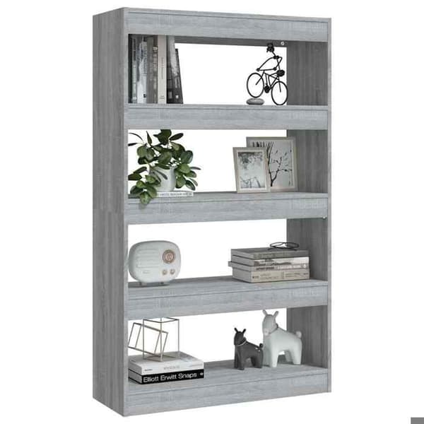 Maison Exclusive - Bibliotek/Rumseparator Sonoma grå Ingeniørtræ