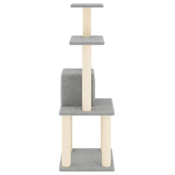 Kattetræ - Eksklusivt Hus - Sisal - Lys Grå - 105 cm ljusgrått
