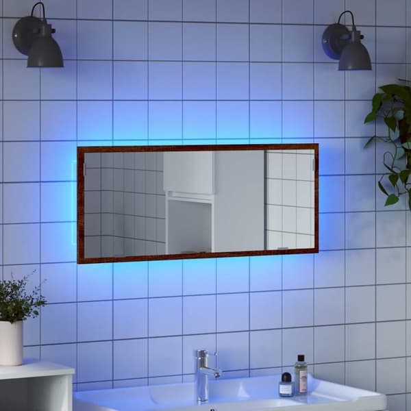 Maison Exclusive - LED-badrumsspegel i ekbrun ingenjörsträ