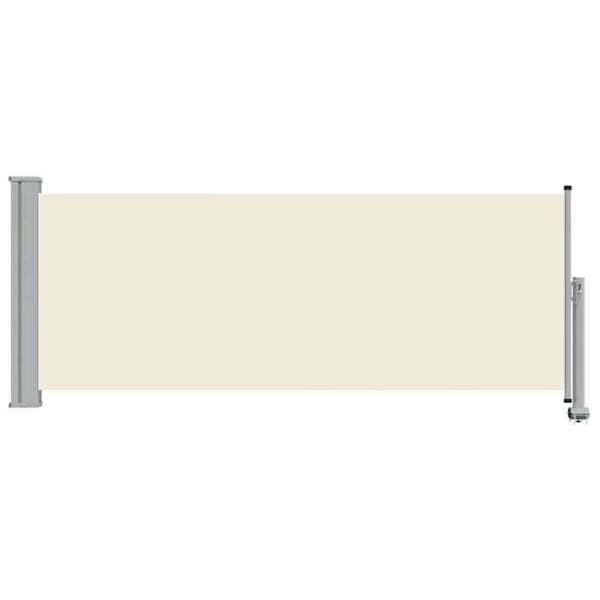 Sidebutik - EKSKLUSIV HUS - Sammenklappeligt sideoverdækning til terrasse - 100 x 300 cm - Off-white - UV-bestandig polyester Äggskal