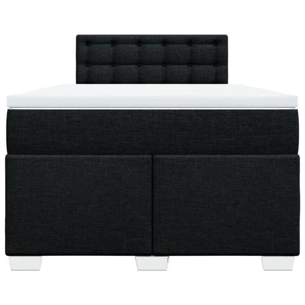 Maison Exclusive - Seng med lameller og madras Sort 120x200 cm Stof