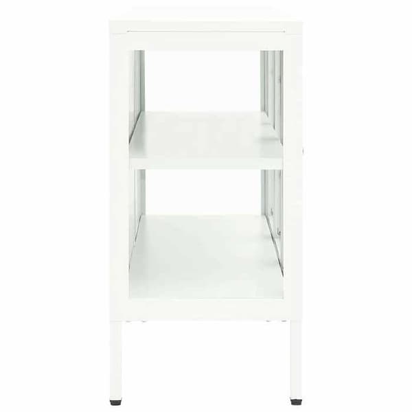 Maison Exclusive - Buffet Hvid 105x35x70 cm Stål og glas