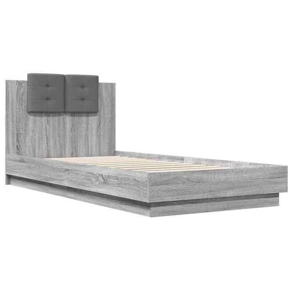 Maison Exclusive - Sengestel med hovedgærde Sonoma grå 80 x 200 cm Sonoma grå