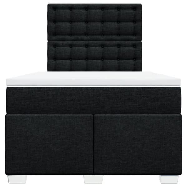 Maison Exclusive - Seng med lameller og madras Sort 120x200 cm Stof