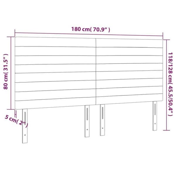 Maison Exclusive - LED-päätyharso Tummanharmaa 180x5x118/128 cm Sametti Mörkgrå