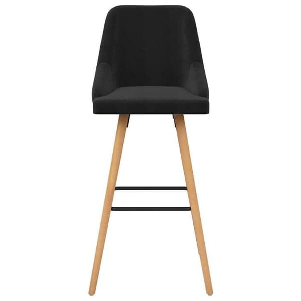 Maison Exclusive - Barstolar set om 2 svart sammet Svart