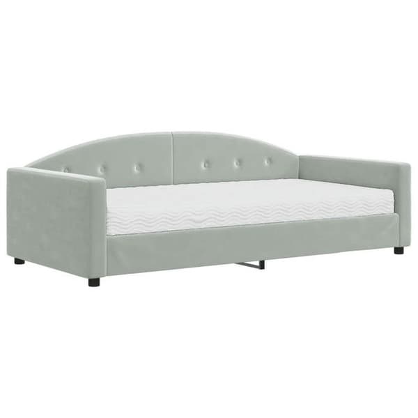 Maison Exclusive - Dagbädd med ljusgrå madrass 100x200 cm sammet