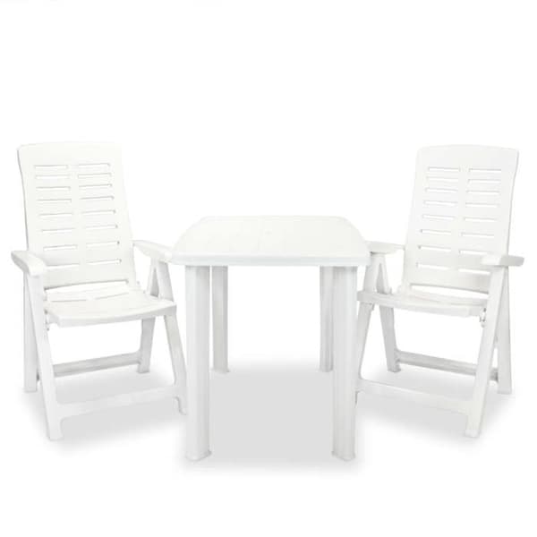 Maison Exclusive - Bistroset 3 delar Plast Vit Matt vit
