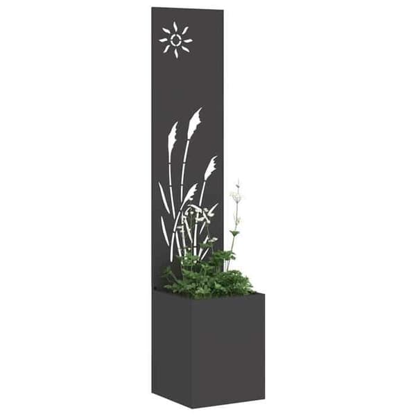 Havemur - EKSKLUSIV HUS - 32 x 32 x 150 cm - Sort - Robust stål - Mat finish Svart
