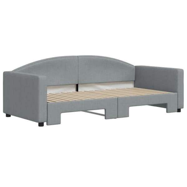 Maison Exclusive - Sovesofa med udtræksseng lys grå 90x190 cm stof