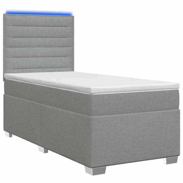 Maison Exclusive - Boxspring säng med madrass Ljusgrå 100 x 200 cm Tyg