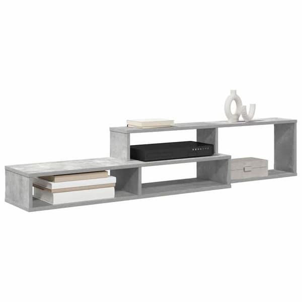 Stödvägg TV - EXKLUSIV HEM - 150 x 25 x 28,5 cm - Ingenjörsträ - Matt grå - Väggförvaring