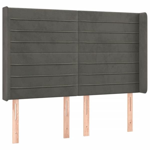 Maison Exclusive - LED-päätyharso Tummanharmaa 147x16x118/128 cm Sametti mörkgrå