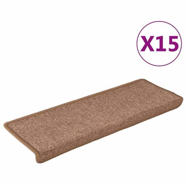 Maison Exclusive - Trappmatta 15 delar 65 x 21 x 4 cm Brun Rektangulär kant