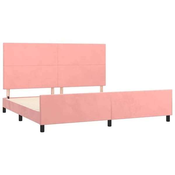 Maison Exclusive - Sängram utan madrass rosa 200x200 cm sammet