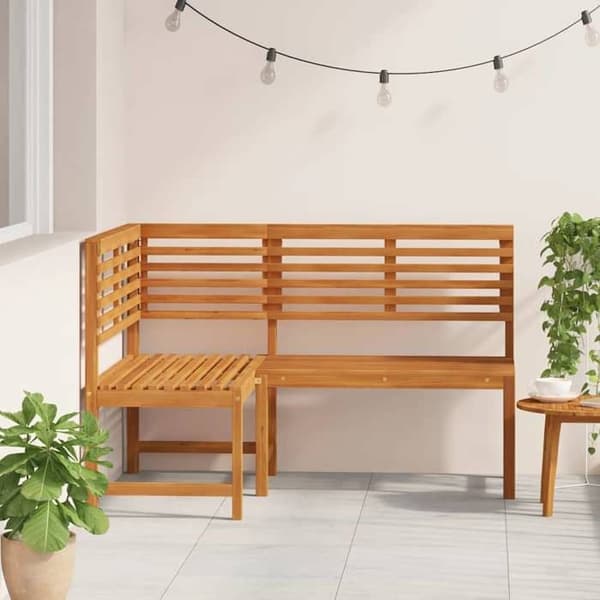 Maison Exclusive - Hörnbänk för trädgård 140 cm Solid akaciaträ