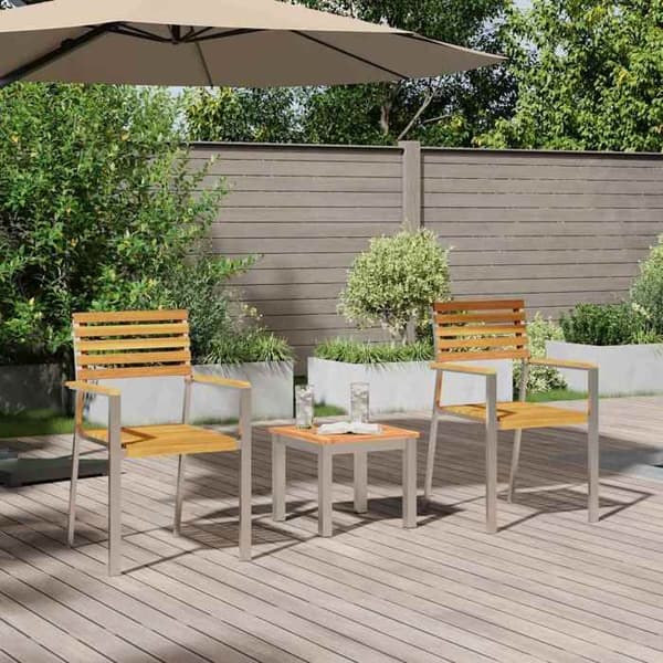 Maison Exclusive - Sæt af 3 pc. spisebord til haven Brun brun