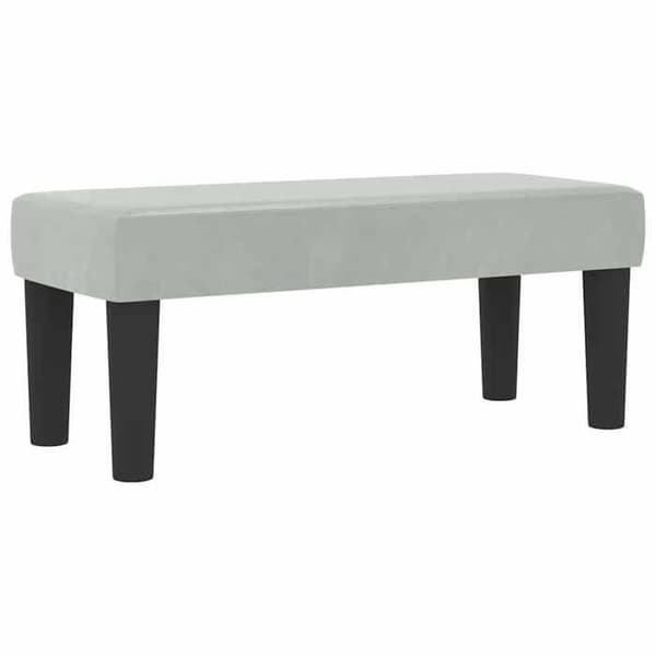 Maison Exclusive - Fjederseng med lys grå hovedgærde 200 x 90 cm Velour