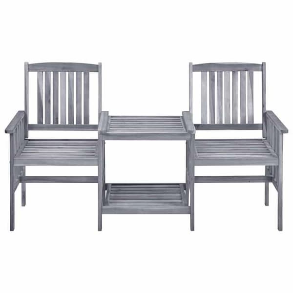 Maison Exclusive - Havestole med tebord og puder i solid akacietræ