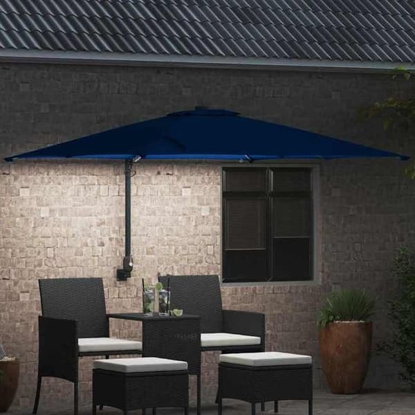 Parasolfod - EKSKLUSIV HUS - 248,5x247,5x160 cm - Polyester & stål - Solcelle LED - UV-beskyttende dug