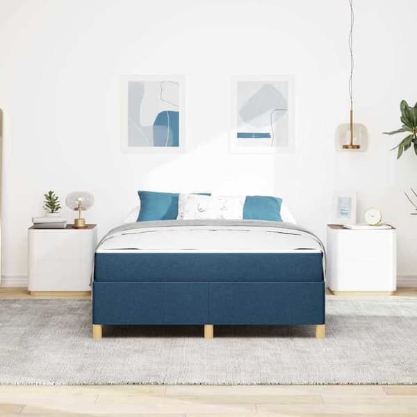 Maison Exclusive - Sängram Blå 140 x 190 cm tyg Blå