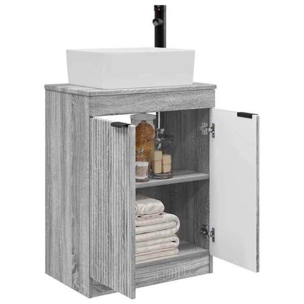 Maison Exclusive - Badeværelsesmøbel med vask Sonoma grå 54 x 35 x 83 cm