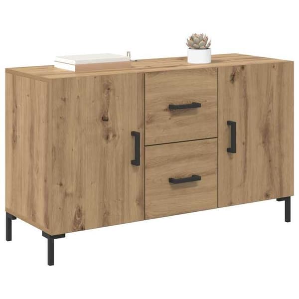 Maison Exclusive - Buffet i håndlavet egetræ 100 x 36 x 60 cm Ingeniørtræ Ek