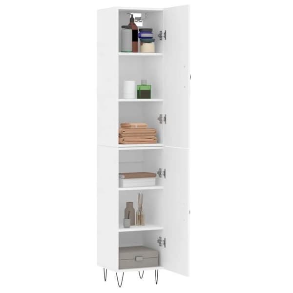 Maison Exclusive - Buffé hög Vit 34,5x34x180 cm Ingenjörsträ Vit