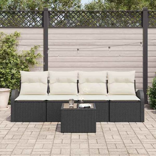 Maison Exclusive - Musta puutarhakalustesarja 55 x 55 x 37 cm polyrottinkia