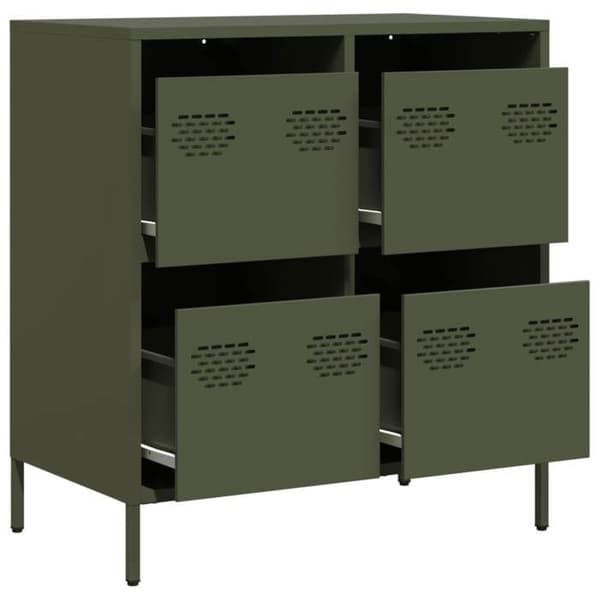 Buffet høj - EKSKLUSIV HUS - Klassisk - Olivengrøn - Koldvalset stål - 68x39x73,5 cm Olivgrön