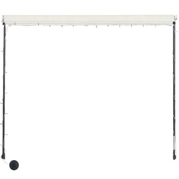 Maison Exclusive - Retractable awning with LED 350x150 cm Creme Grädde