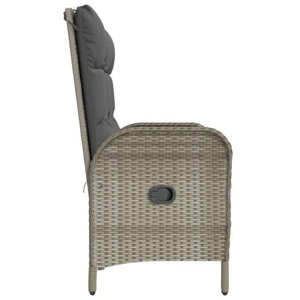 Maison Exclusive - Kallistettava puutarhapenkkki tyynyillä 107 cm Polyrottinki Harmaa Grå
