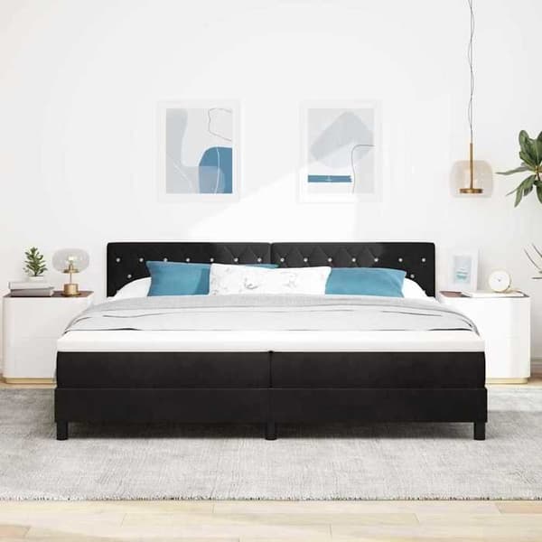 Maison Exclusive - Jousipatja mustalla samettimatolla 200 x 200 cm