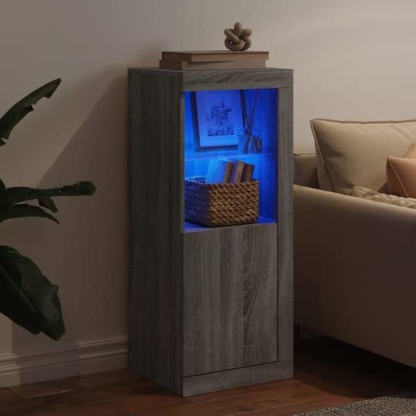 Maison Exclusive - Buffé med LED-lampor sonoma grå 41x37x100 cm