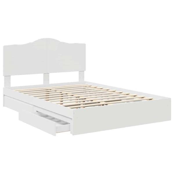 Maison Exclusive - Justerbar Förvaringssäng Vit 140 x 200 cm Ingenjörsträ