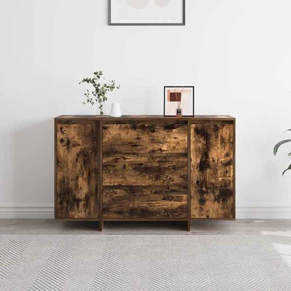 Maison Exclusive - Buffé Ek rökig 120 x 41 x 75 cm Ingenjörsträ Rökt ek