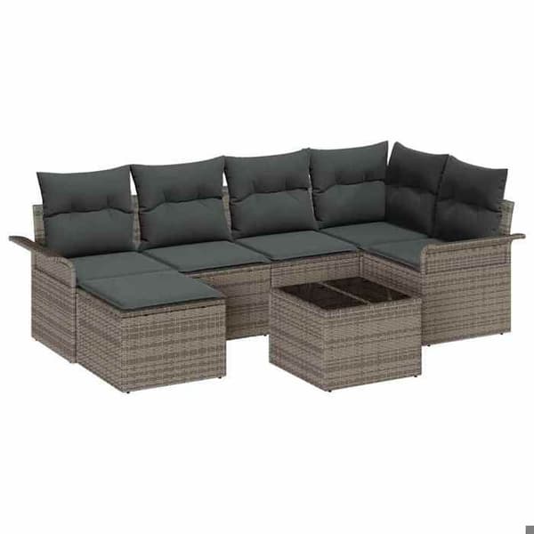 Maison Exclusive - 7 pc have-sofa sæt i grå polyrotin