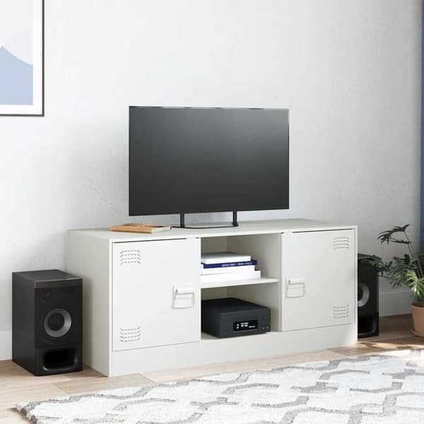 Maison Exclusive - TV-möbel vit 99x39x44 cm stål
