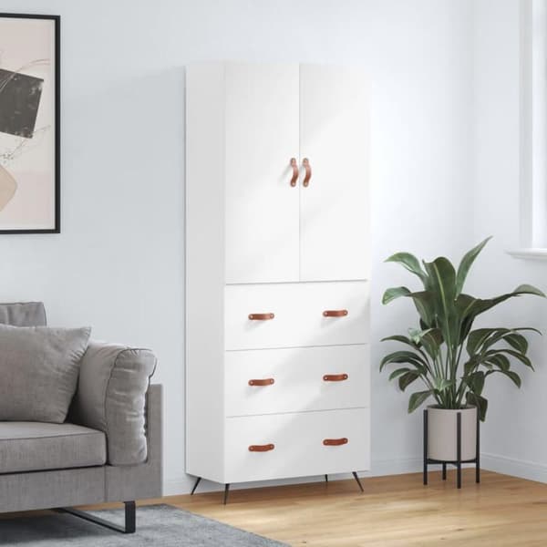 Maison Exclusive - Buffé hög Vit 69,5x34x180 cm Ingenjörsträ Vit