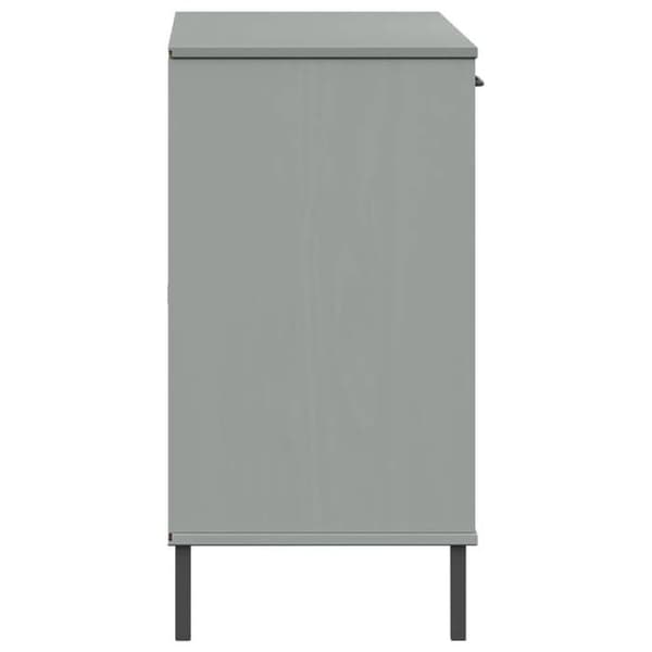 Maison Exclusive - Buffet med metalben Grå 113x40x77 cm Massivt træ OSLO Grå