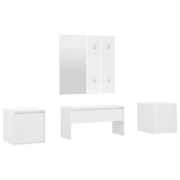 Maison Exclusive - Set med hallmöbler Vit Ingenjörsträ