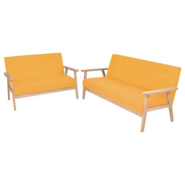Maison Exclusive - Sæt af 2 sofaer i gul stof gul