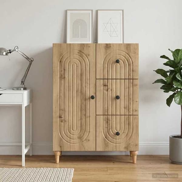 Maison Exclusive - Buffet i håndlavet egetræ 66 x 34,5 x 90 cm Ingeniørtræ