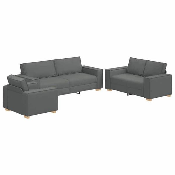 Maison Exclusive - Soffa 3 pc Mörkgrå tyg Mörkgrå