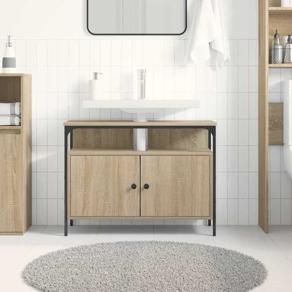 Under vaskmöbel - EXKLUSIV HEM - 80 x 30 x 60 cm - Brun - Ingenjörsträ - Nutida brun